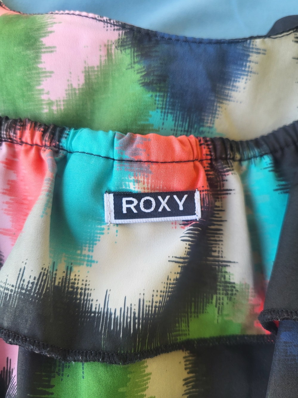 Roxy Black Multicolor Brushstroke Ruffle-Trim Sundress - Picture 4 of 4